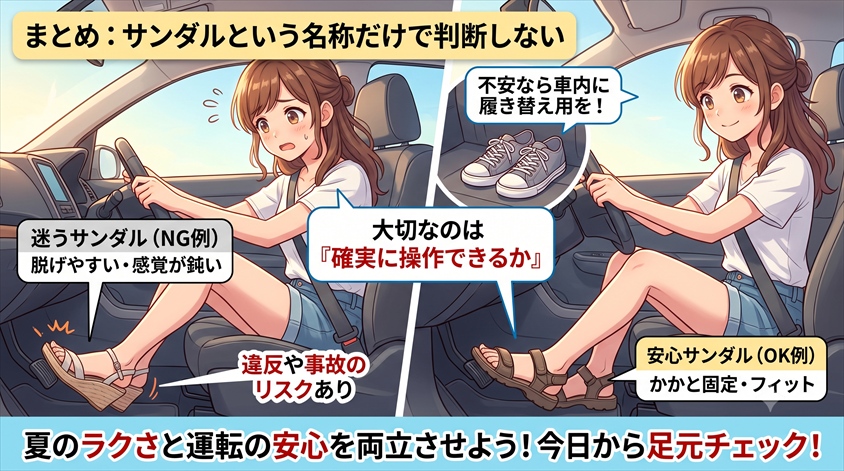 まとめ:サンダルという名称だけで判断しない