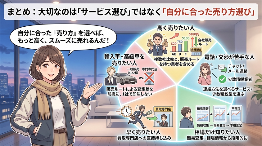 まとめ:大切なのは「サービス選び」ではなく「自分に合った売り方選び」