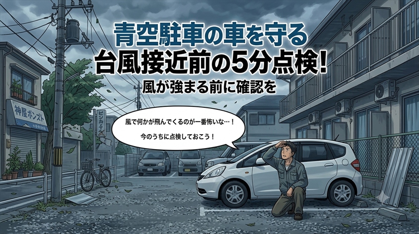 青空駐車の車を守る──台風接近前に確認したい駐車環境の点検手順