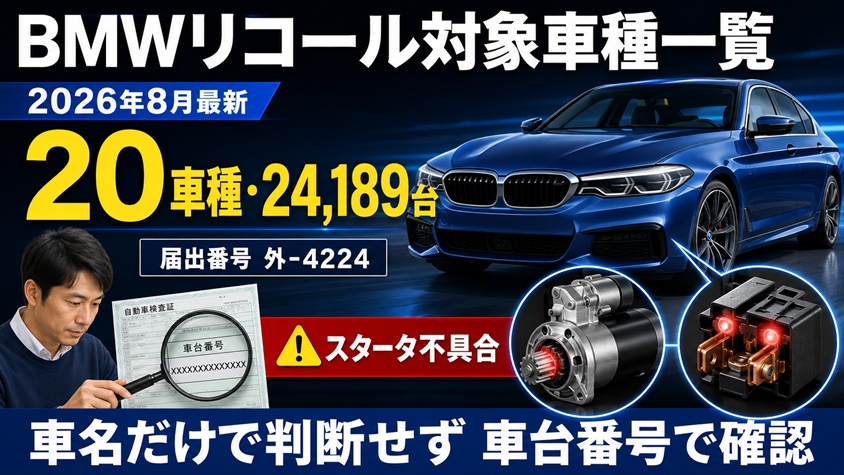 BMWリコール対象車種一覧【2026年8月最新】20車種を確認