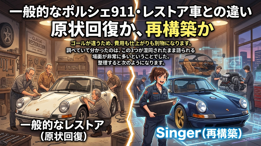 一般的なポルシェ911・レストア車との違い