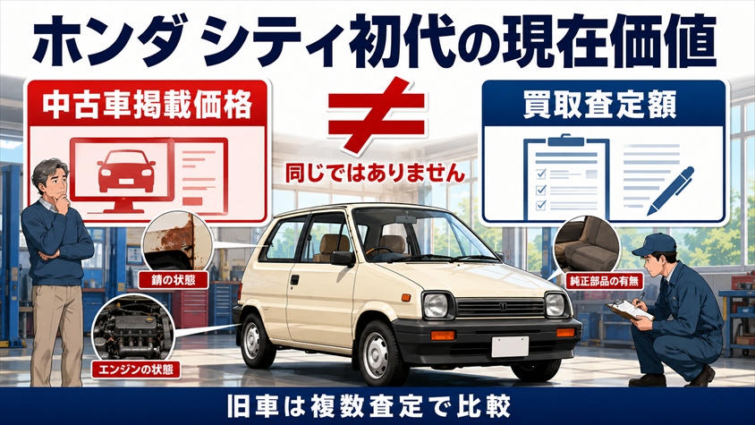 ホンダ シティ初代の現在価値|中古車価格と買取査定の見方