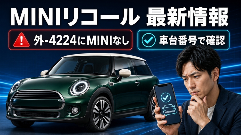 MINIリコール最新情報|対象車種と車台番号の調べ方【2026年】