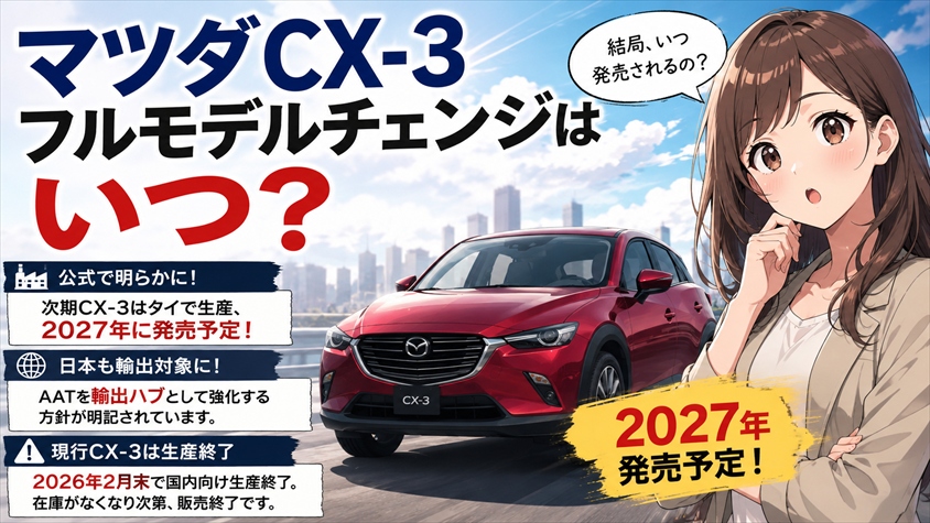 マツダCX-3フルモデルチェンジはいつ?2027年発売予定と最新情報