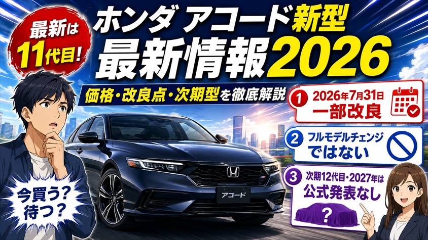 ホンダ アコード新型の最新情報2026|価格・改良点・次期型を徹底解説