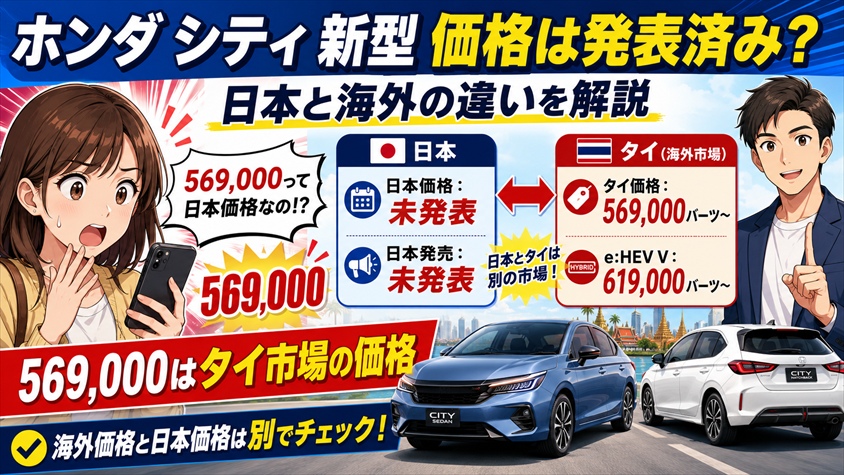 ホンダ シティ 新型 価格は発表済み?日本と海外の違いを解説