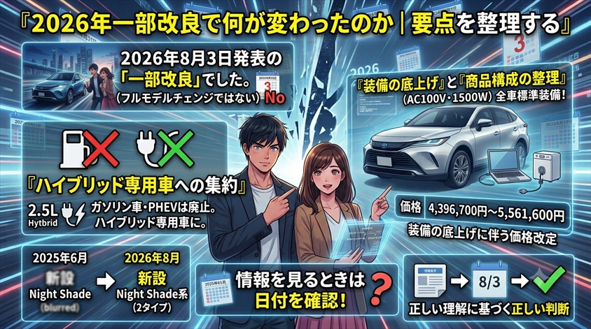 2026年一部改良で何が変わったのか