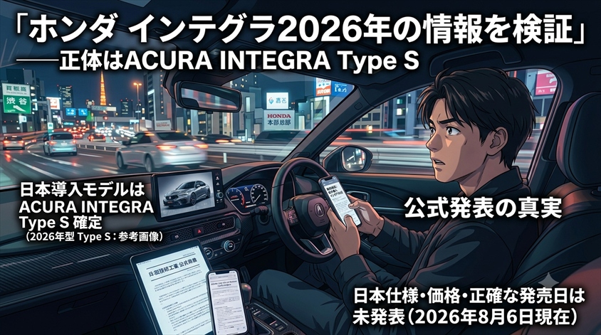 ホンダ インテグラ2026年の情報を検証|正体はACURA INTEGRA Type S