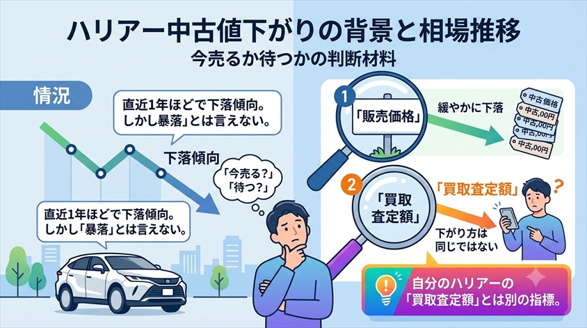 ハリアー中古値下がりの背景と相場推移 今売るか待つかの判断材料