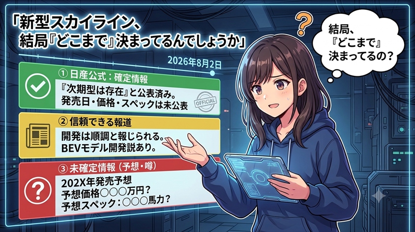 【最新動向】新型スカイライン最新情報!今わかっていることだけ