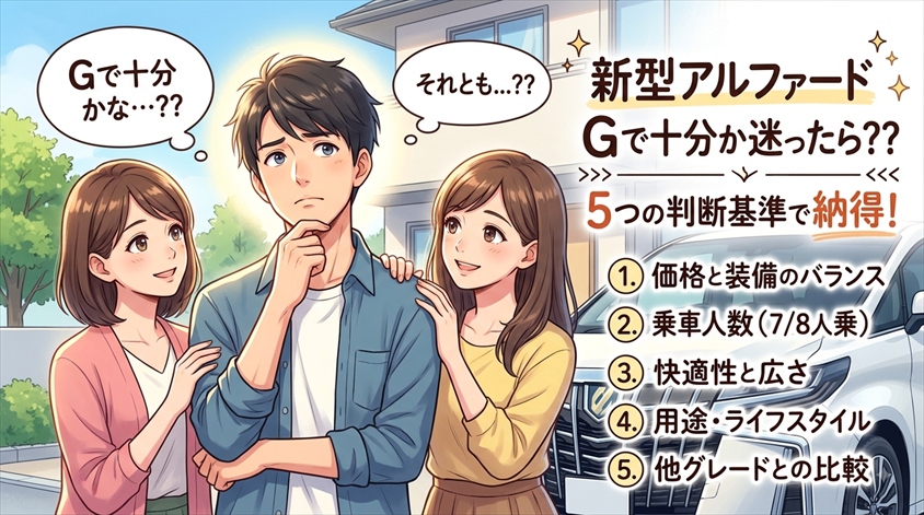 新型アルファードGで十分か迷ったときに見るべき5つの判断基準を解説