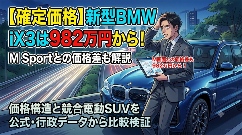 【正式発表】新型BMW iX3は982万円から!M Sportとの価格差も解説