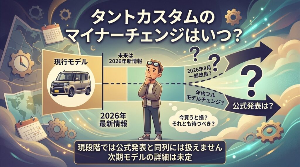 タントカスタムのマイナーチェンジはいつ？2026年最新情報と今後を解説