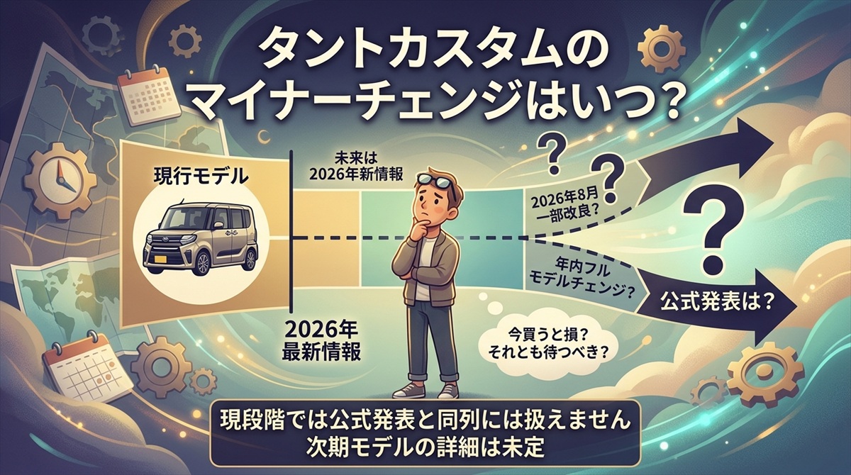タントカスタムのマイナーチェンジはいつ？2026年最新情報と今後を解説