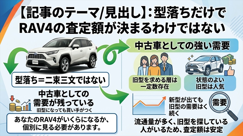 型落ちだけでRAV4の査定額が決まるわけではない
