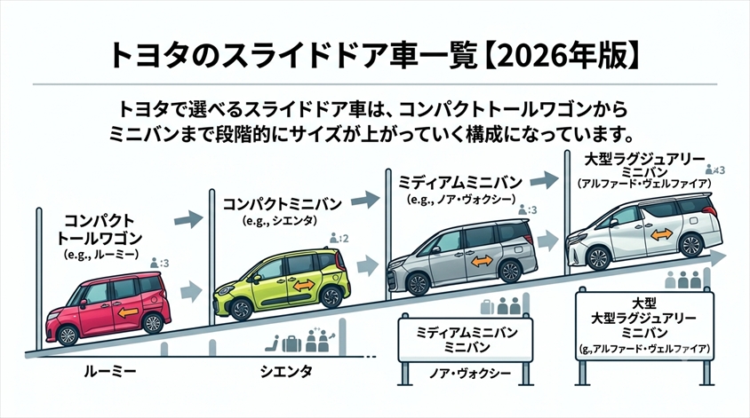 トヨタのスライドドア車一覧【2026年版】