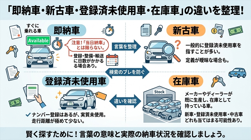 即納車を探す具体的な4つのルート