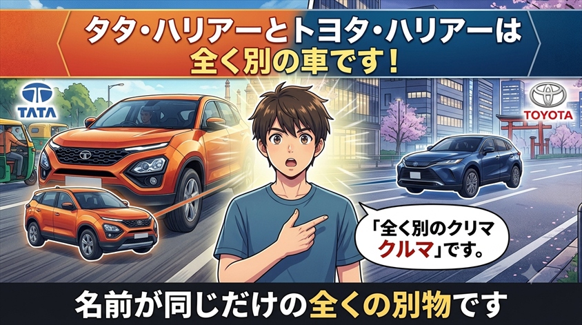 タタ・ハリアーはトヨタ・ハリアーとは別の車です(結論)