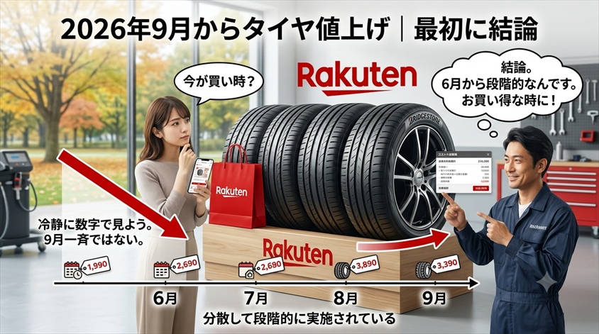 2026年9月からタイヤ値上げ|最初に結論