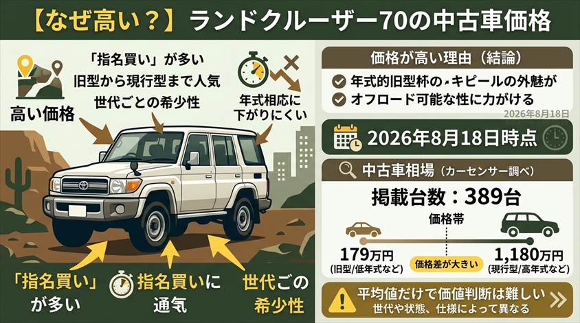 ランドクルーザー70の中古価格はなぜ高いのか
