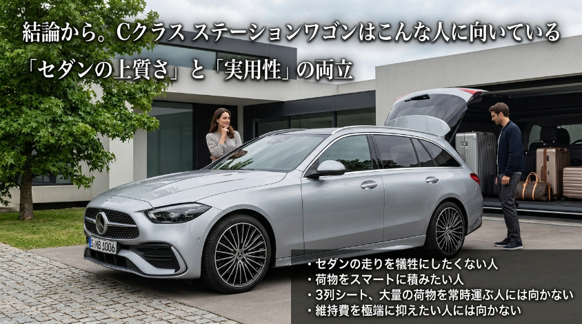 結論から。Cクラス ステーションワゴンはこんな人に向いている