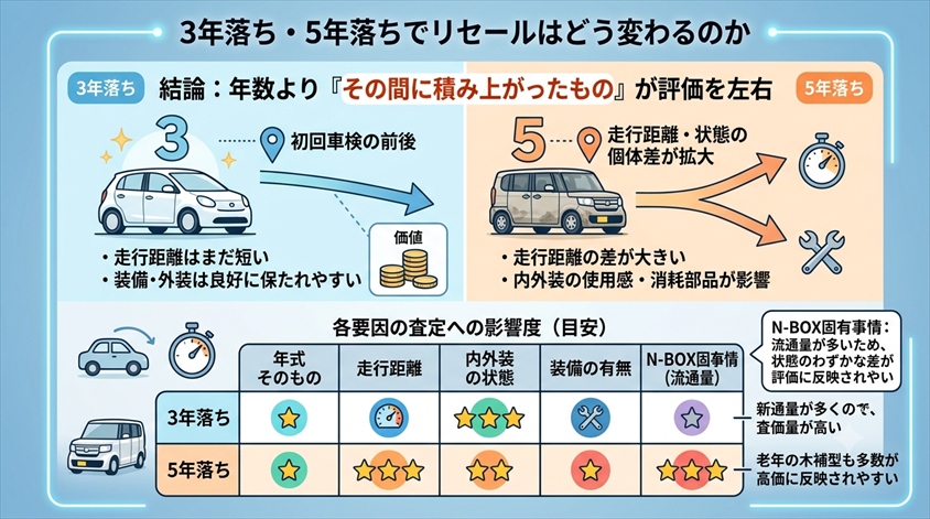 3年落ち・5年落ちでリセールはどう変わるのか
