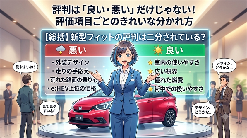結論：新型・現行フィットの評判をひとことで総括すると