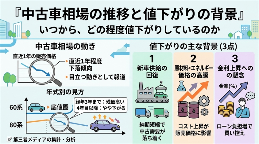 中古車相場の推移と値下がりの背景