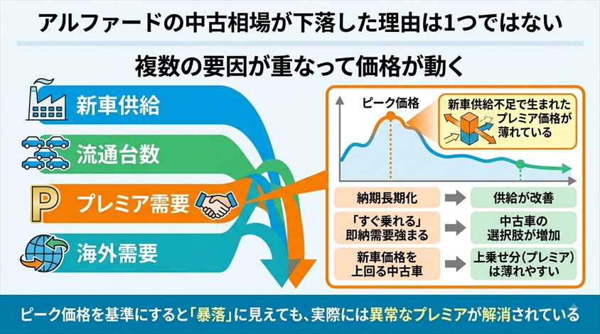 アルファードの中古相場が下落した理由は1つではない