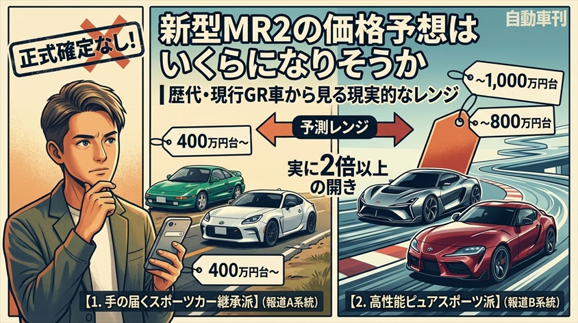 新型MR2の価格予想はいくらになりそうか|歴代・現行GR車から見る現実的なレンジ