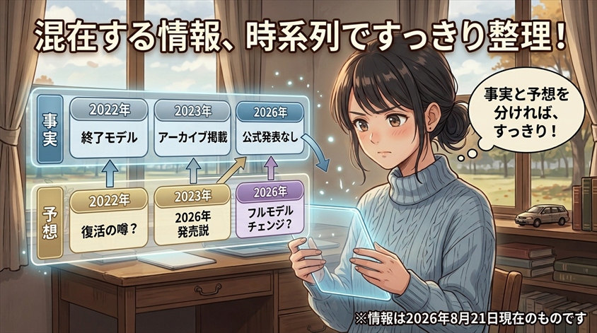 なぜ「2022年」「2023年」「2026年」の情報が混在するのか－時系列で整理