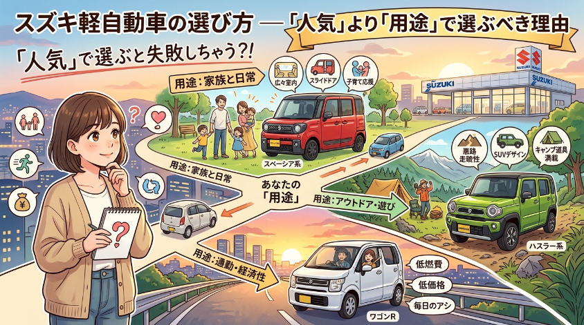 スズキ軽自動車の選び方 ― 「人気」より「用途」で選ぶべき理由