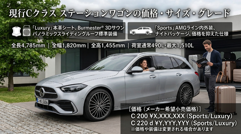現行Cクラス ステーションワゴンの価格・サイズ・グレード