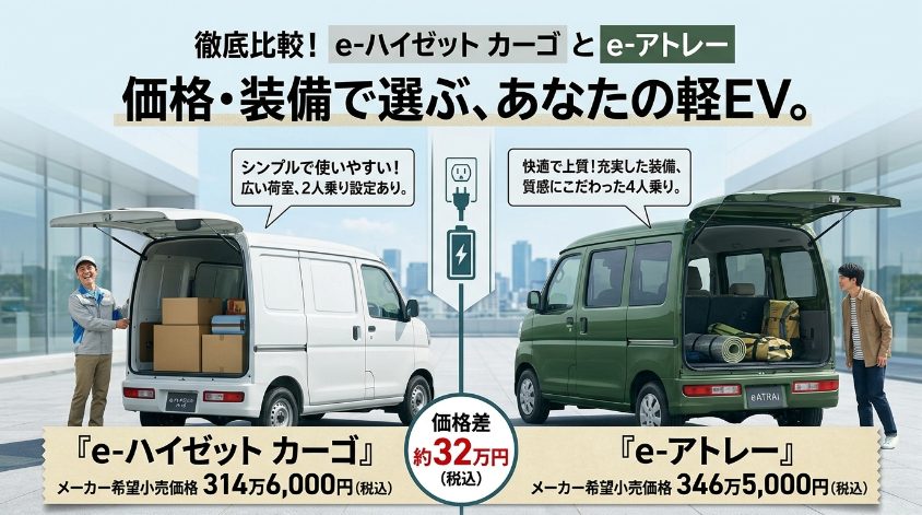 いま選べるダイハツの軽EVは2車種。ただし、どちらも「軽商用バン」です