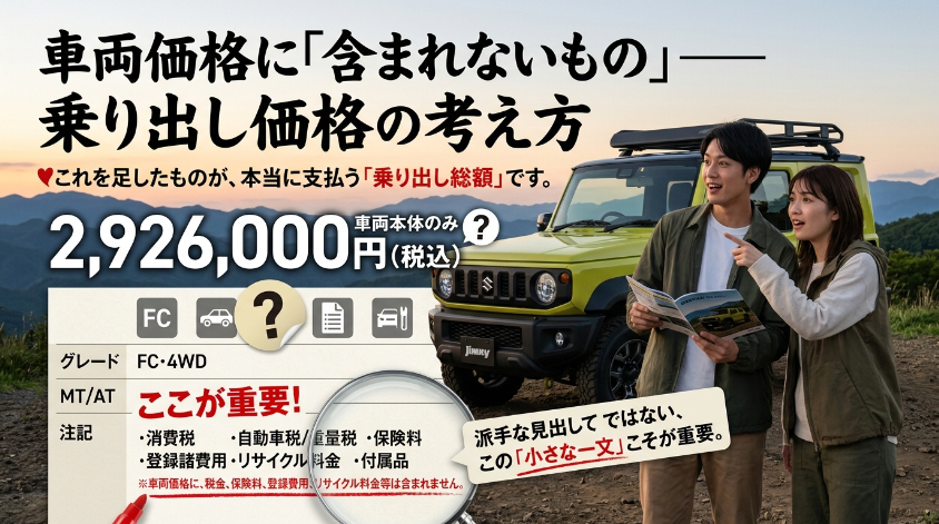 車両価格に「含まれないもの」— 乗り出し価格の考え方