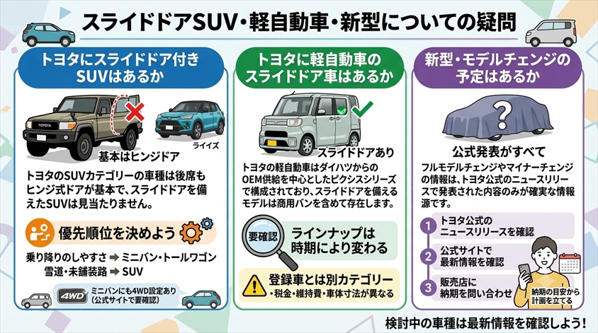 スライドドアSUV・軽自動車・新型についての疑問