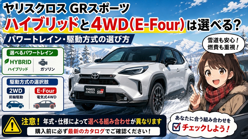 ハイブリッドと4WD(E-Four)は選べる?パワートレイン・駆動方式の選び方