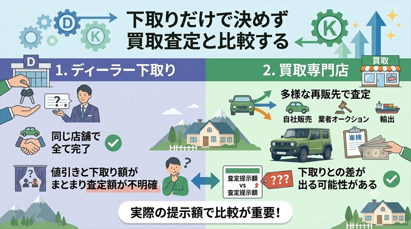 下取りだけで決めず買取査定と比較する