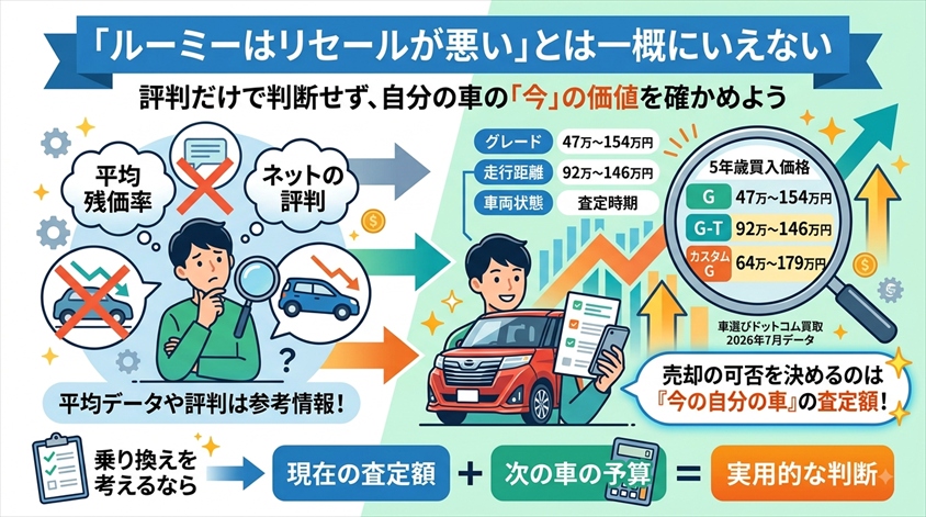 「ルーミーはリセールが悪い」とは一概にいえない