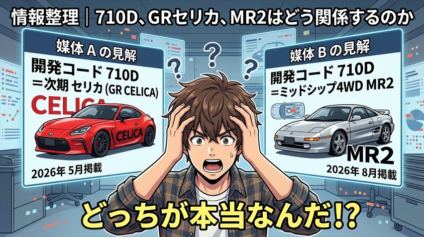 情報整理｜710D、GRセリカ、MR2はどう関係するのか