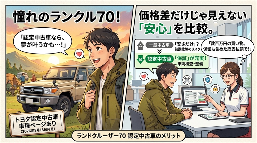 ランドクルーザー70の認定中古車はあり?保証を重視するなら有力