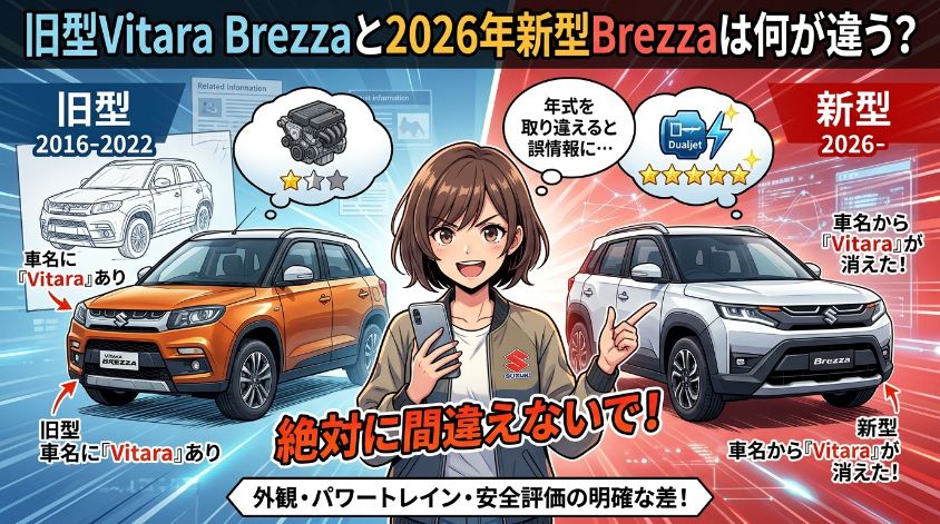 旧型Vitara Brezzaと2026年新型Brezzaは何が違う?