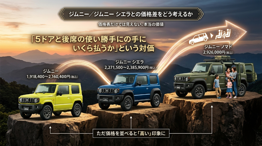 ジムニー／ジムニー シエラとの価格差をどう考えるか
