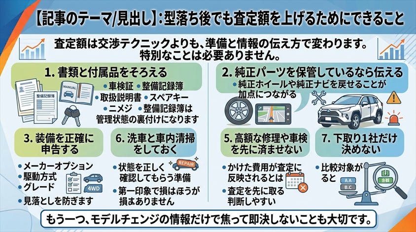 型落ち後でも査定額を上げるためにできること