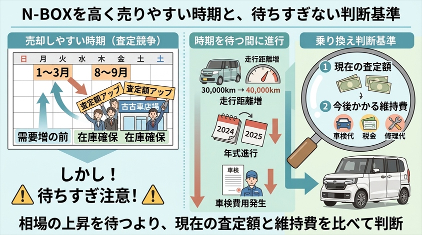 N-BOXを高く売りやすい時期と、待ちすぎない判断基準