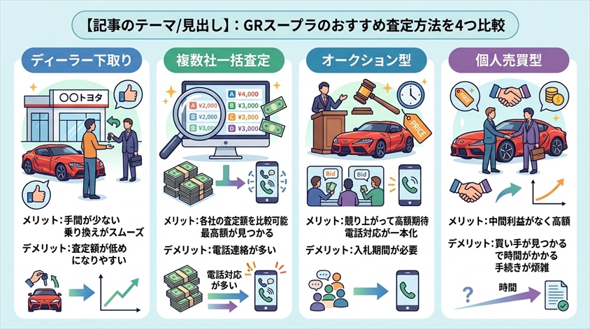 GRスープラのおすすめ査定方法を4つ比較