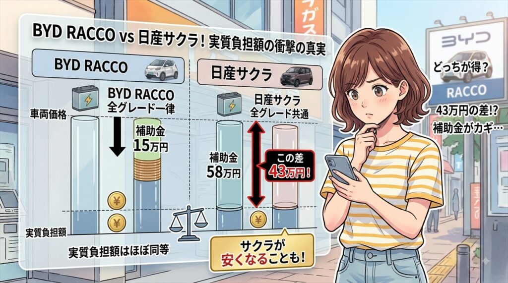 クラなど国産軽EVと比べてどうか