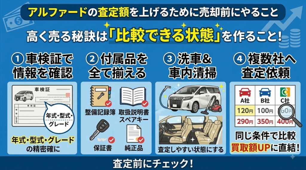 アルファードの査定額を上げるために売却前にやること