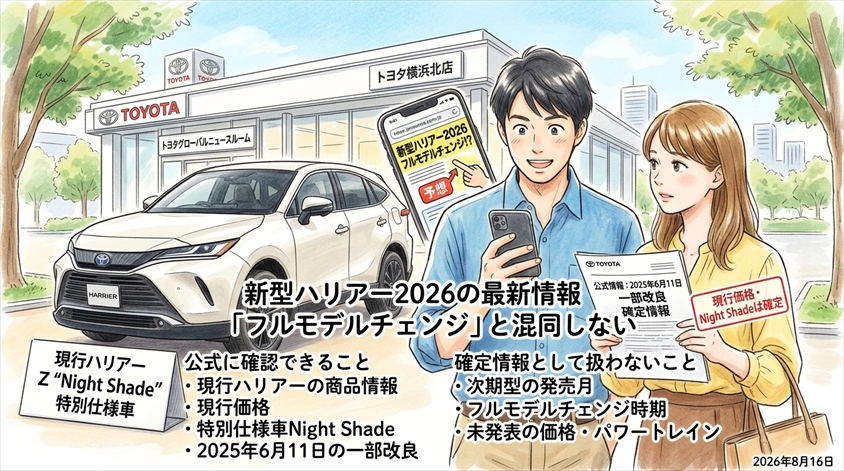 新型ハリアー2026の最新情報|「フルモデルチェンジ」と混同しない