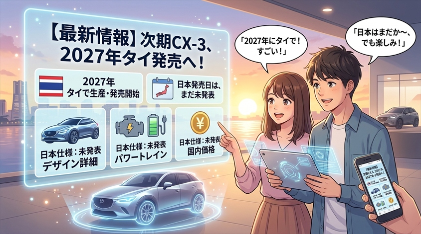 次期CX-3はどうなる？日本仕様でまだ未発表のデザイン・パワートレイン・価格